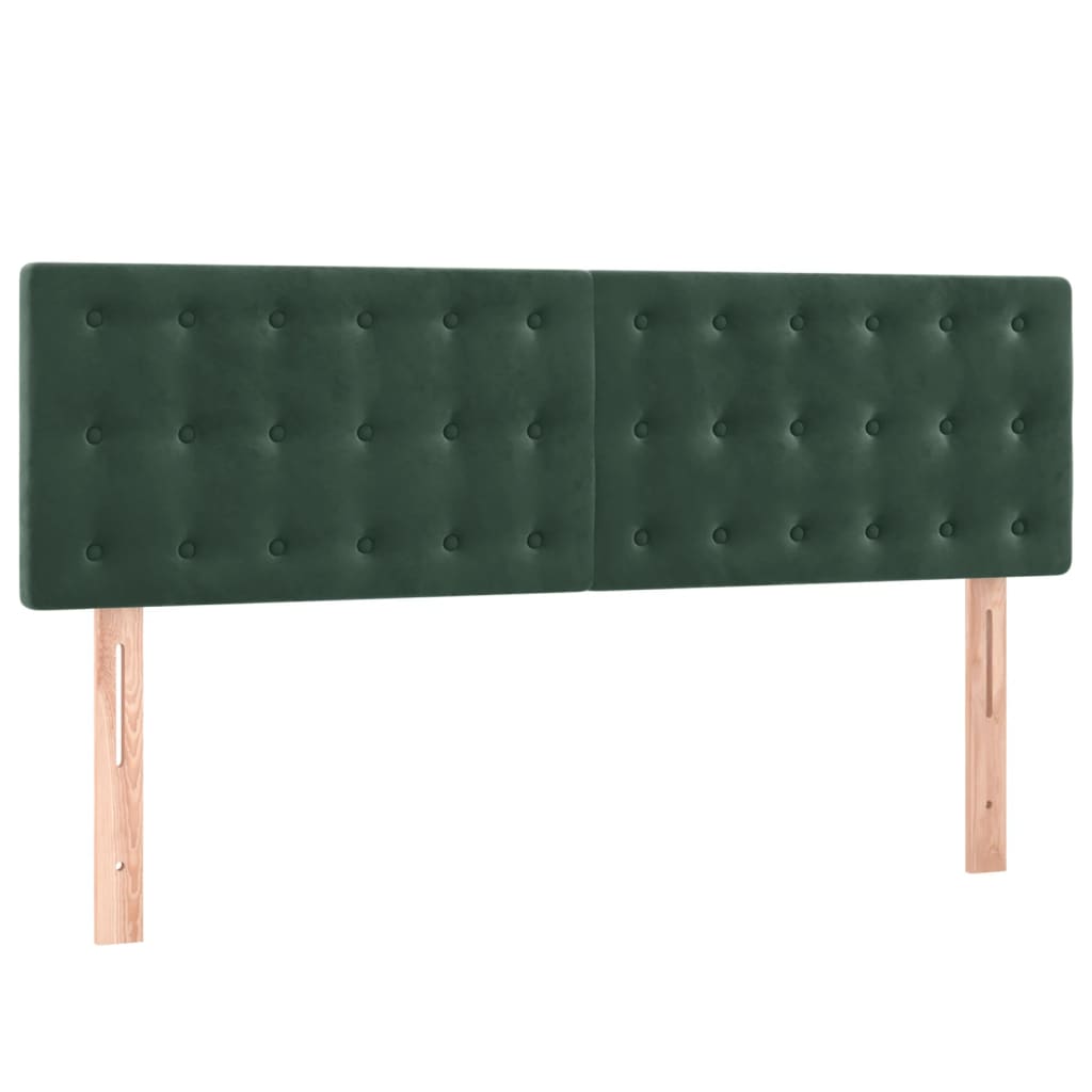 Têtes de lit 2 pcs Vert foncé 72x5x78/88 cm Velours - XIOS