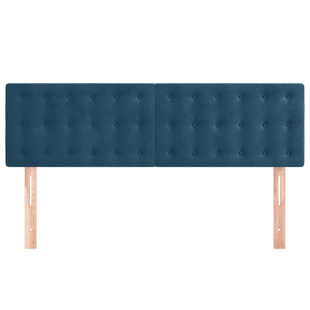Têtes de lit 2 pcs Bleu foncé 72x5x78/88 cm Velours - XIOS