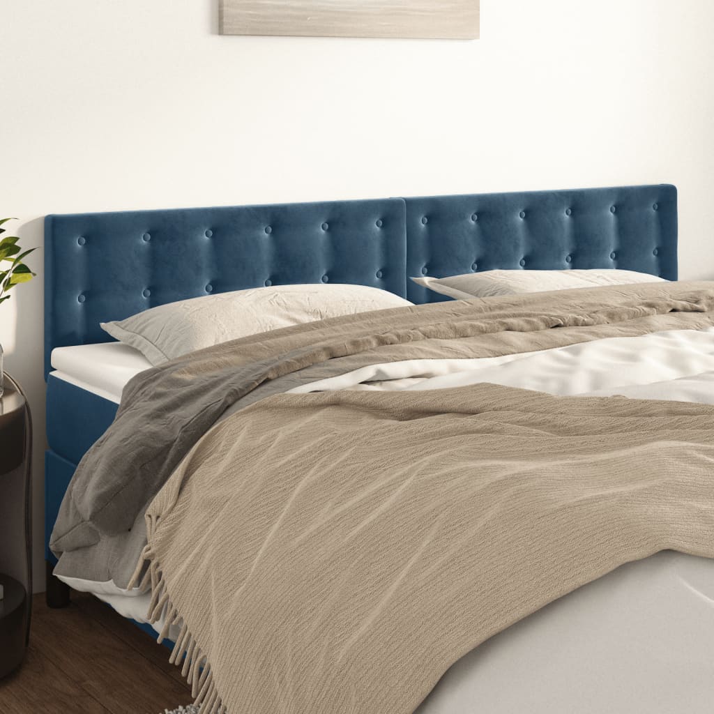 Têtes de lit 2 pcs Bleu foncé 80x5x78/88 cm Velours - XIOS