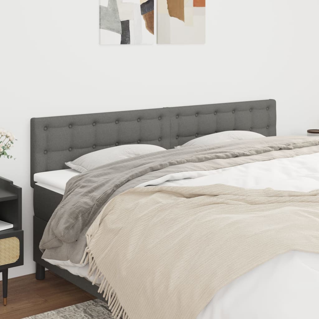 Têtes de lit 2 pcs Gris foncé 90x5x78/88 cm Tissu - XIOS