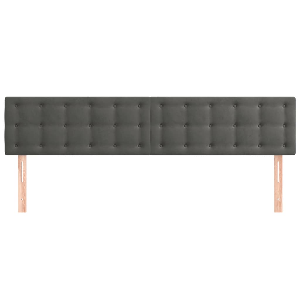 Têtes de lit 2 pcs Gris foncé 90x5x78/88 cm Velours - XIOS