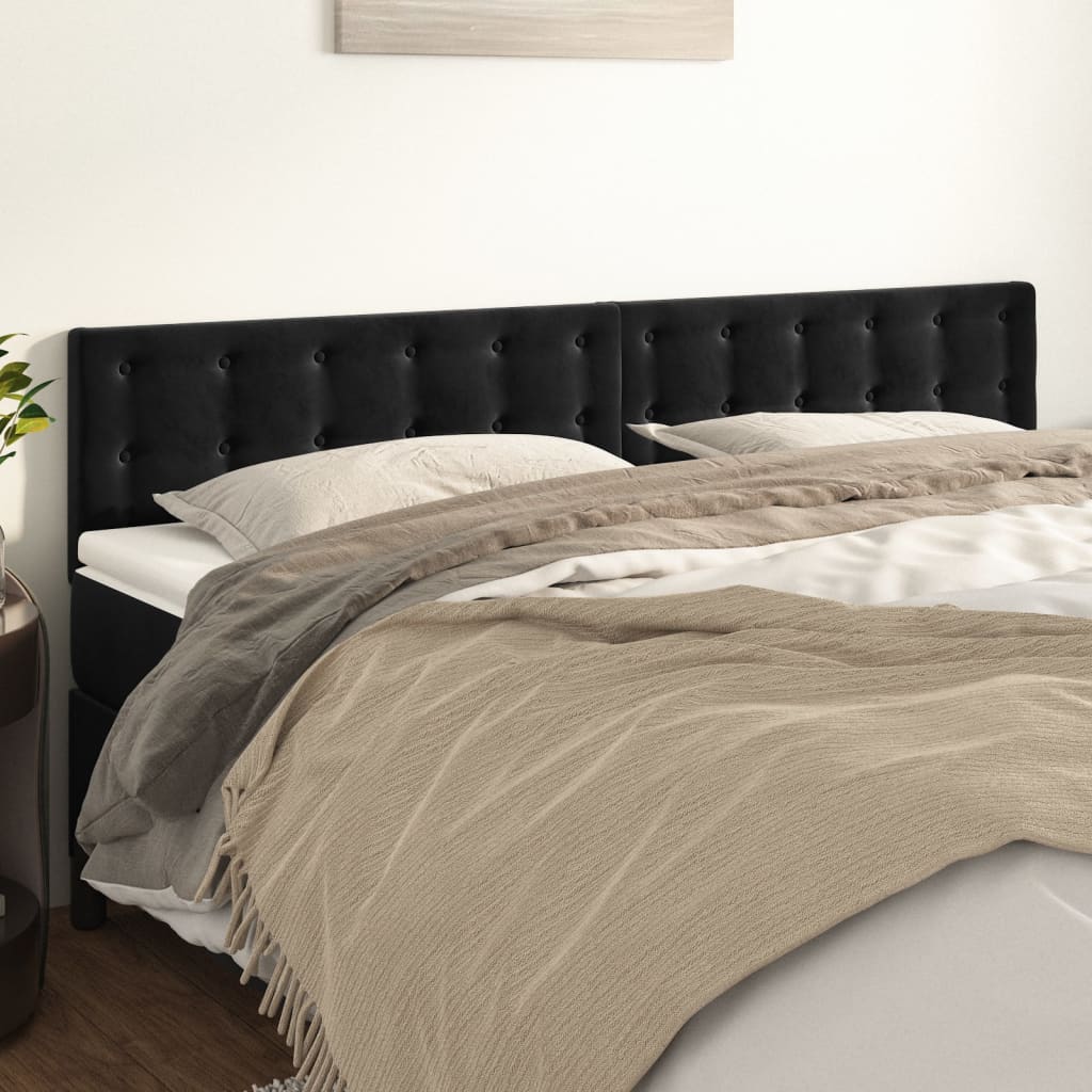 Têtes de lit 2 pcs Noir 90x5x78/88 cm Velours - XIOS