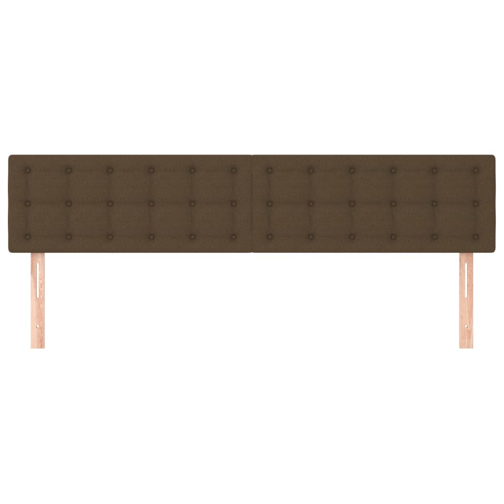 Têtes de lit 2 pcs Marron Foncé 100x5x78/88 cm Tissu - XIOS