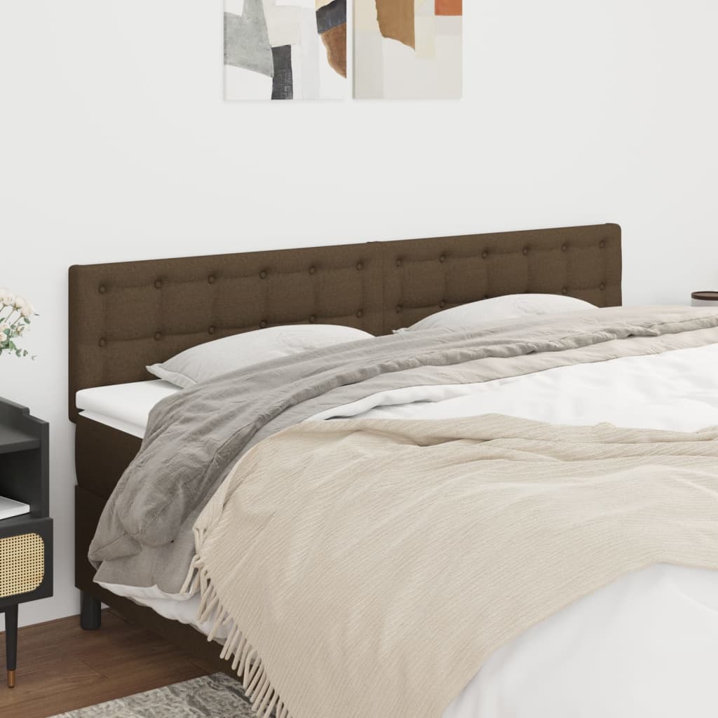 Têtes de lit 2 pcs Marron Foncé 100x5x78/88 cm Tissu - XIOS
