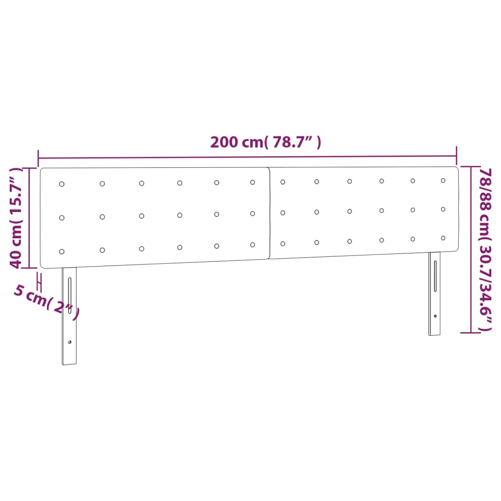 Têtes de lit 2 pcs Crème 100x5x78/88 cm Similicuir - XIOS