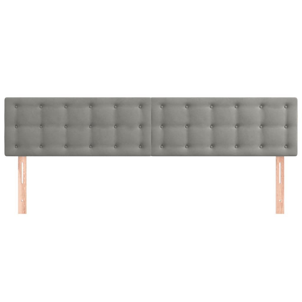 Têtes de lit 2 pcs Gris clair 100x5x78/88 cm Velours - XIOS