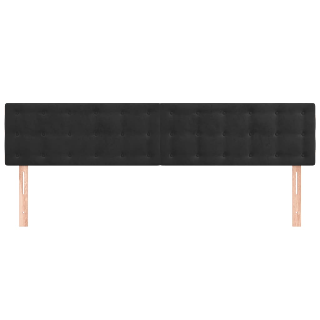 Têtes de lit 2 pcs Noir 100x5x78/88 cm Velours - XIOS