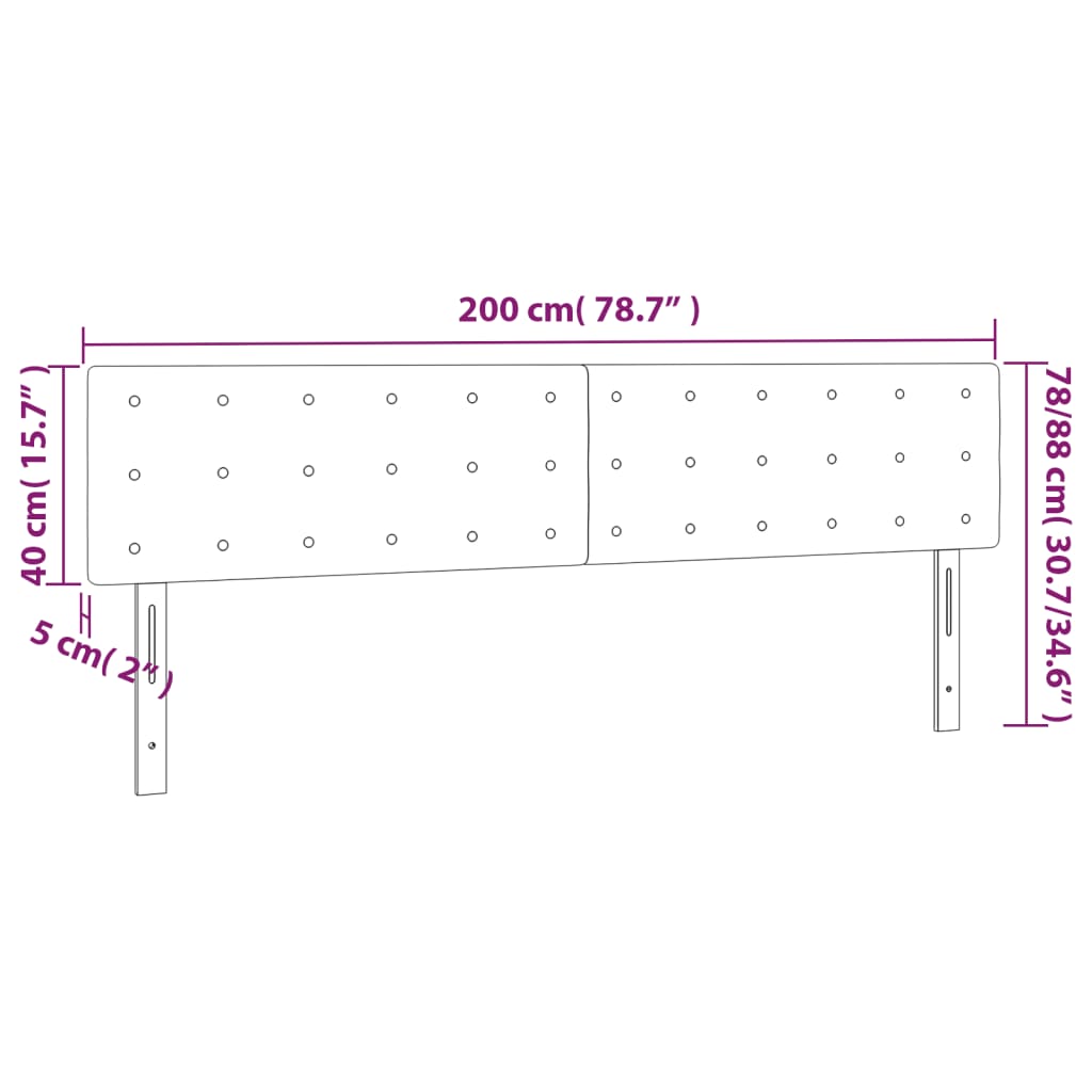 Têtes de lit 2 pcs Bleu foncé 100x5x78/88 cm Velours - XIOS