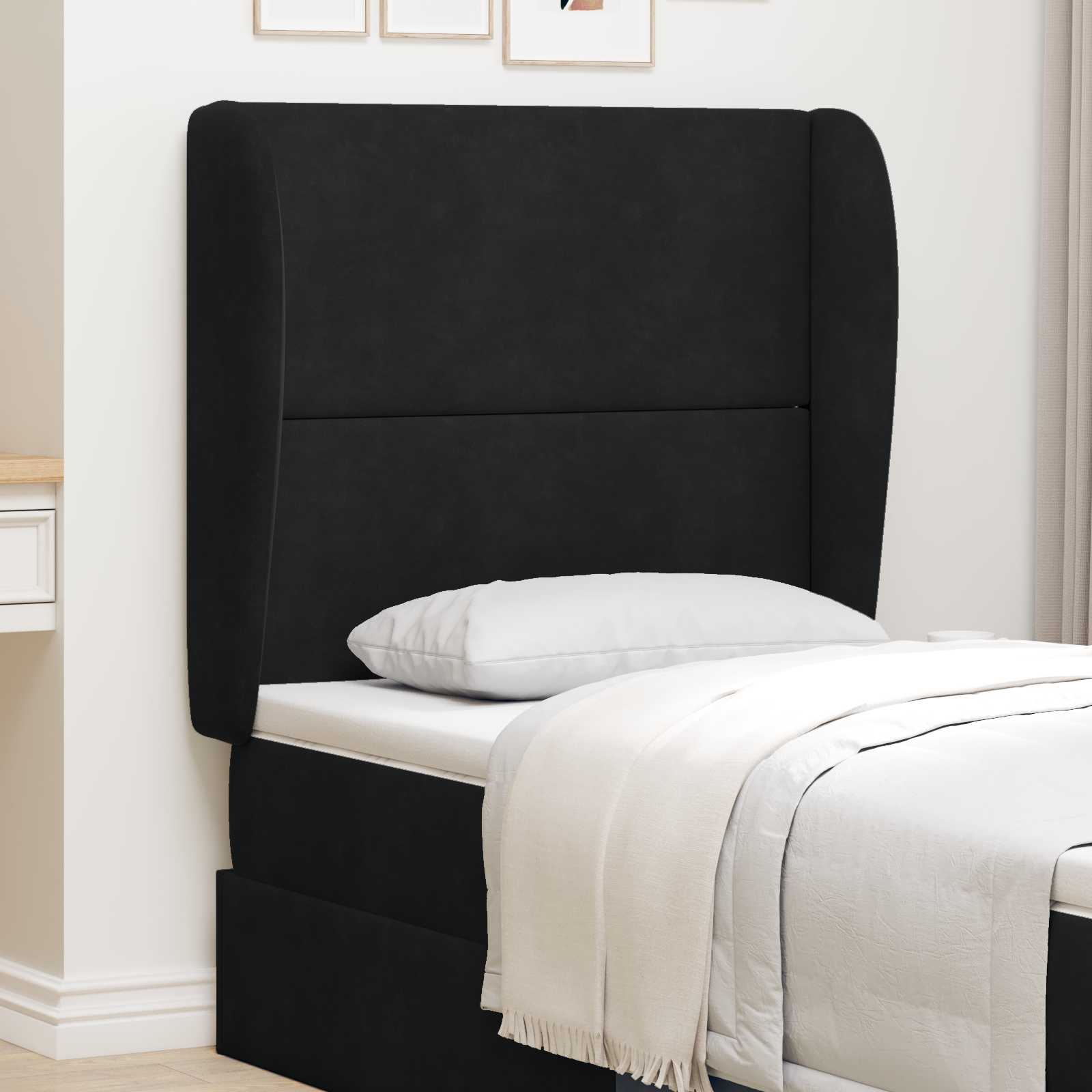 Oreille de tête de lit Noir 80 x 23 x 6 cm Velours