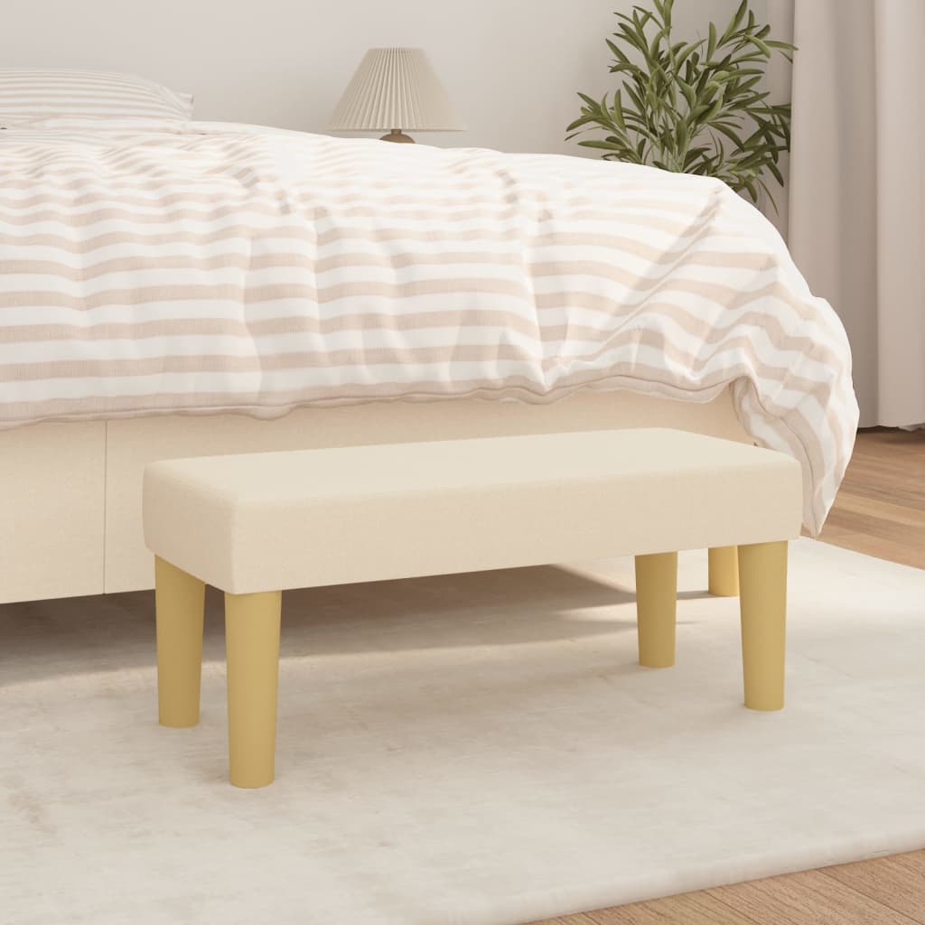 Banc Crème 70x30x30 cm Tissu - XIOS