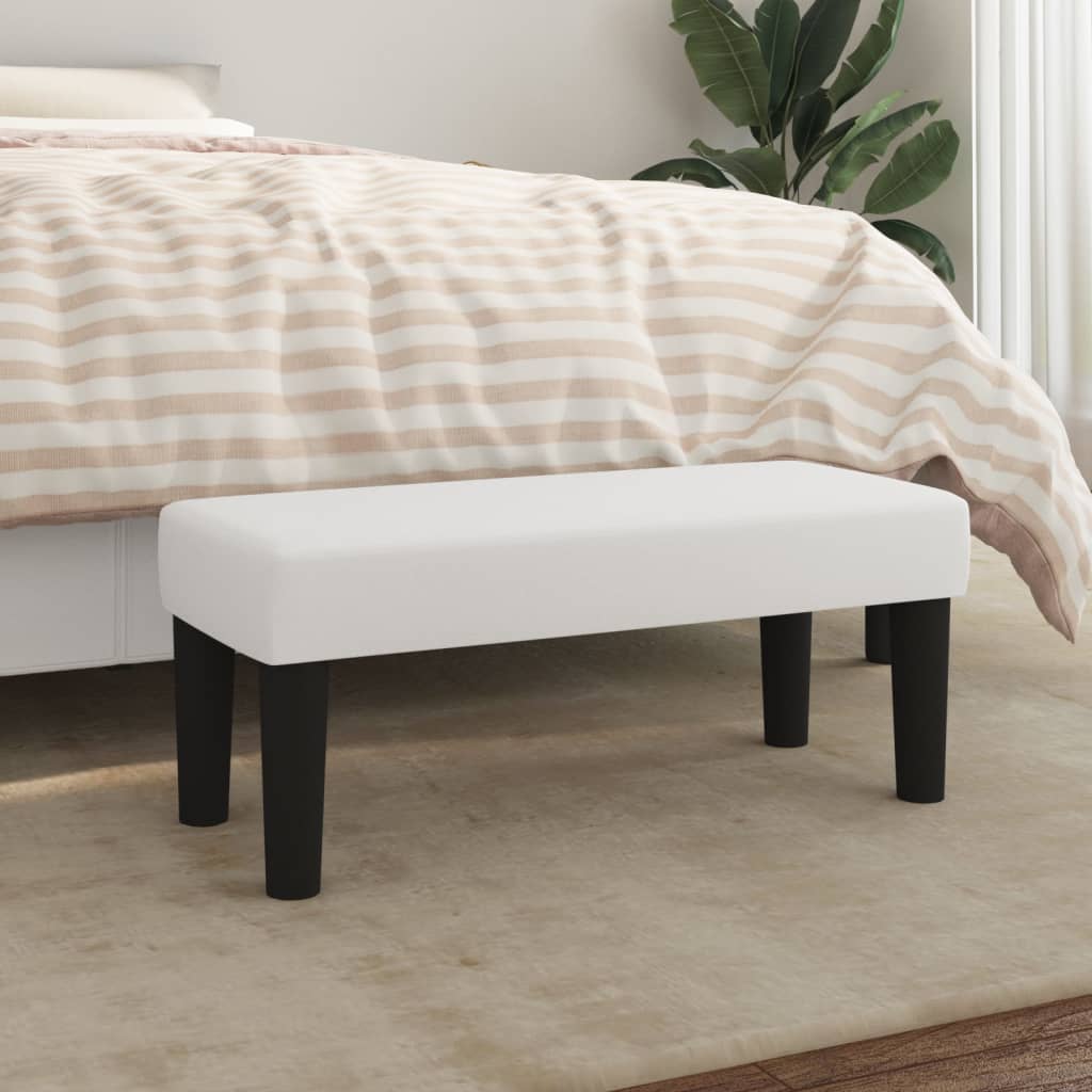 Banc Blanc 70x30x30 cm Similicuir - XIOS