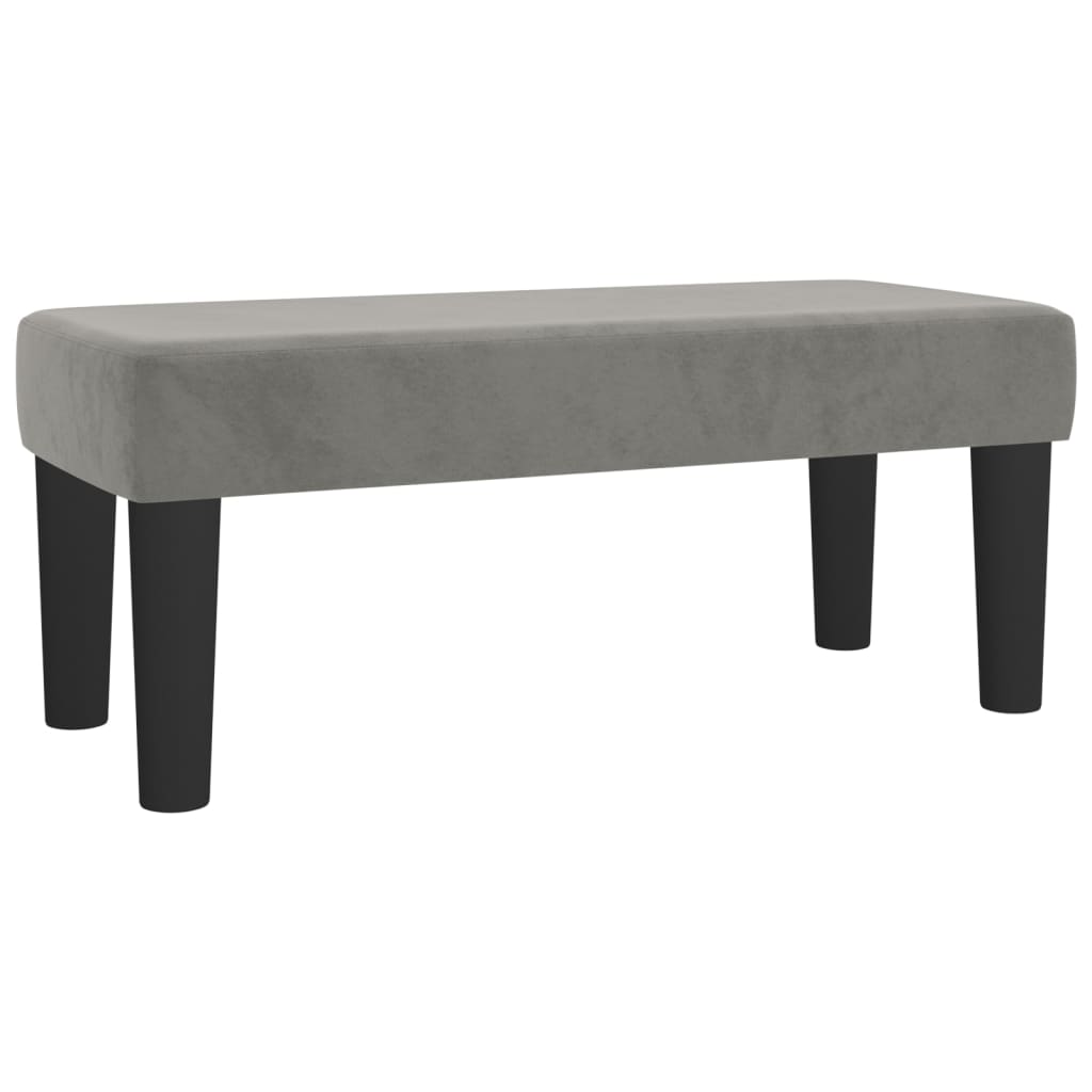Banc Gris clair 70x30x30 cm Velours - XIOS