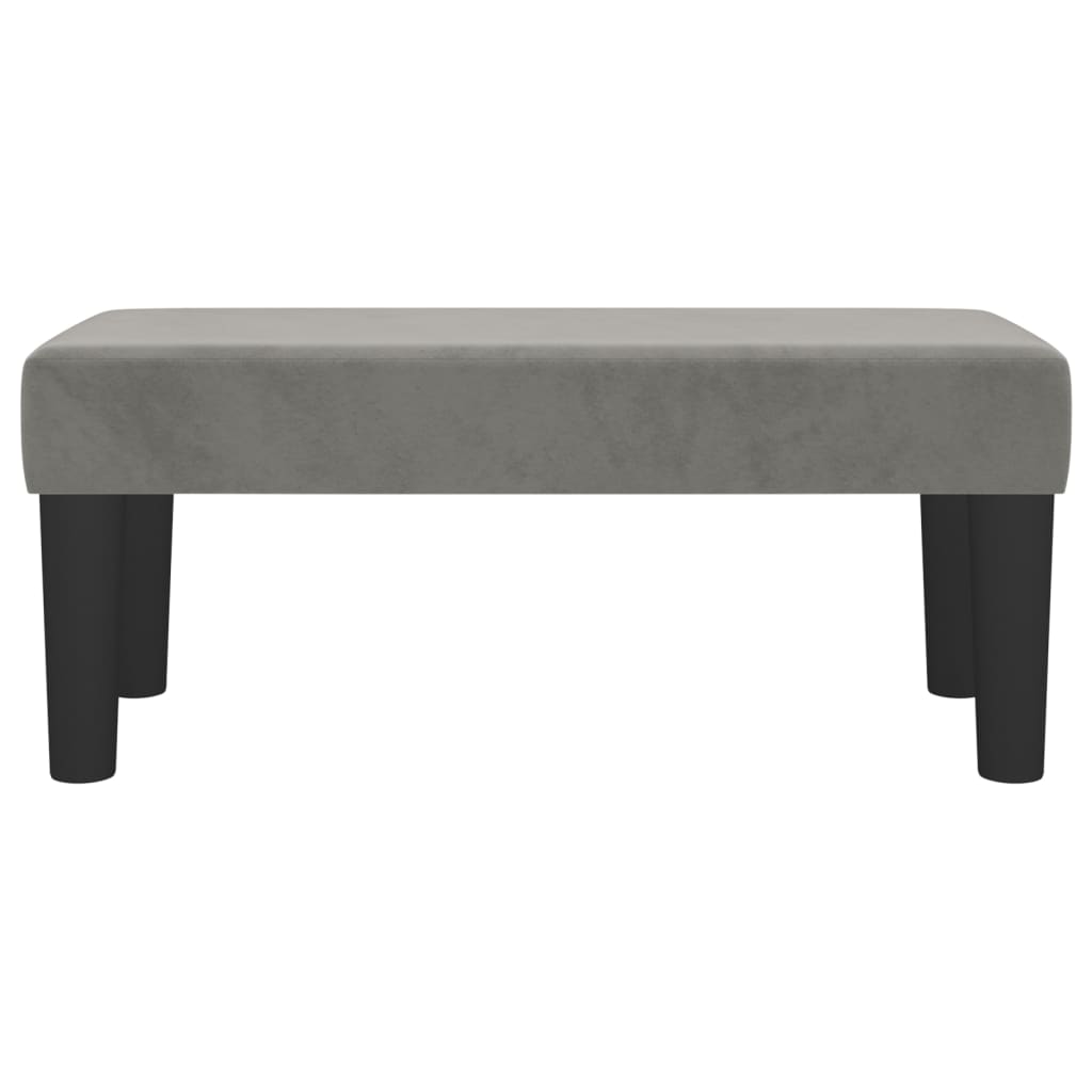 Banc Gris clair 70x30x30 cm Velours - XIOS