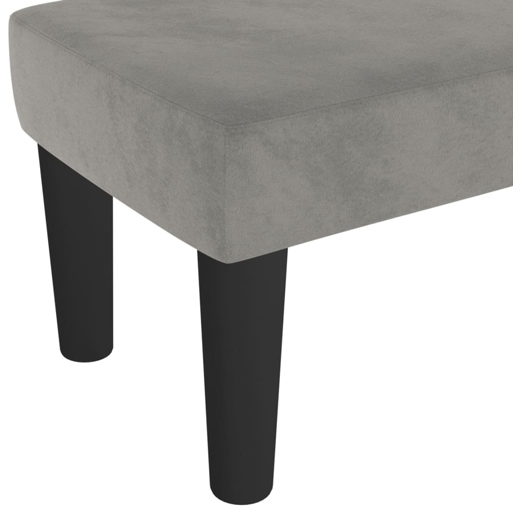 Banc Gris clair 70x30x30 cm Velours - XIOS