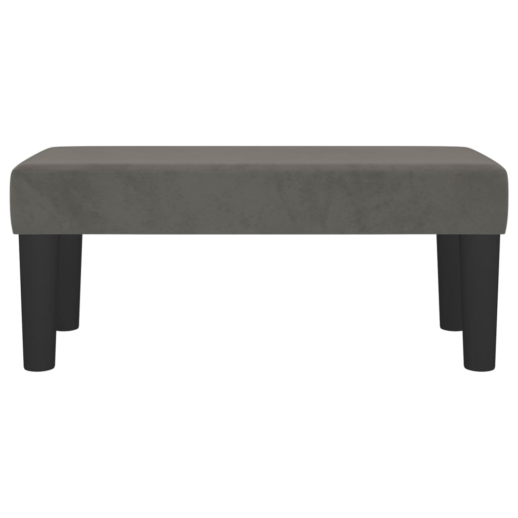 Banc Gris foncé 70x30x30 cm Velours - XIOS