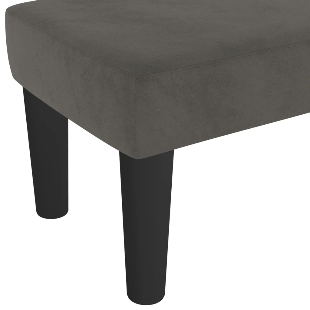Banc Gris foncé 70x30x30 cm Velours - XIOS