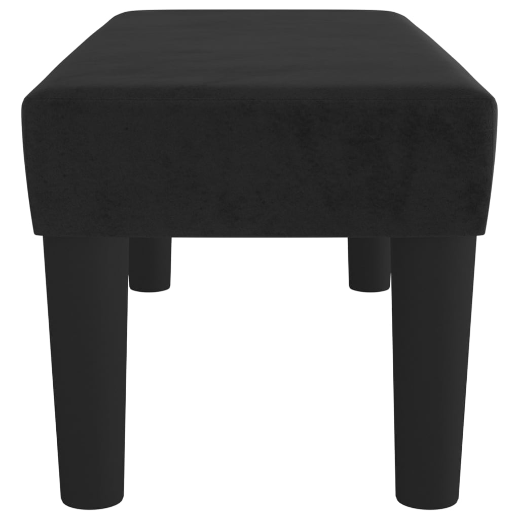 Banc Noir 70x30x30 cm Velours - XIOS