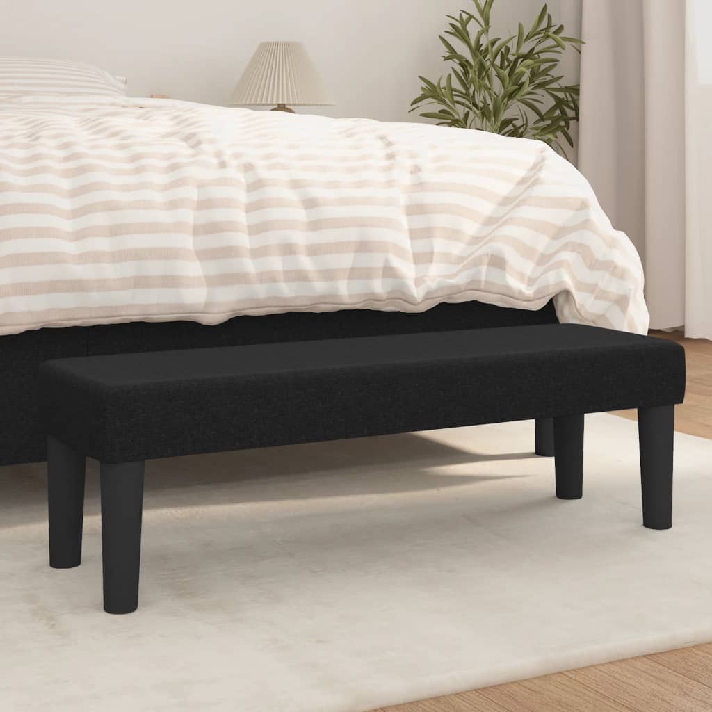 Banc Noir 100x30x30 cm Tissu - XIOS