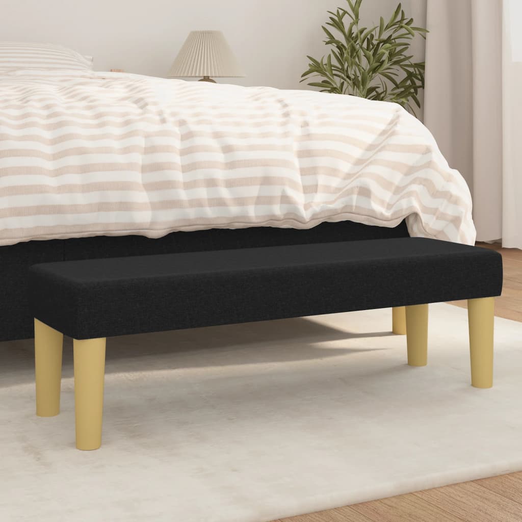 Banc Noir 100x30x30 cm Tissu - XIOS