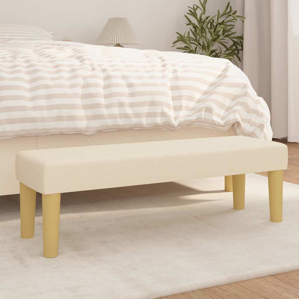 Banc Crème 100x30x30 cm Tissu - XIOS