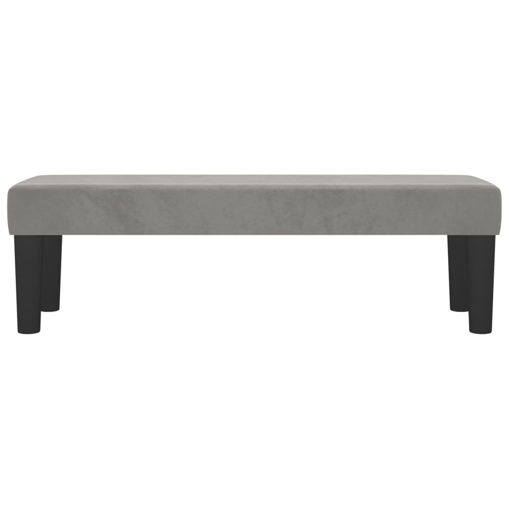Banc Gris clair 100x30x30 cm Velours - XIOS