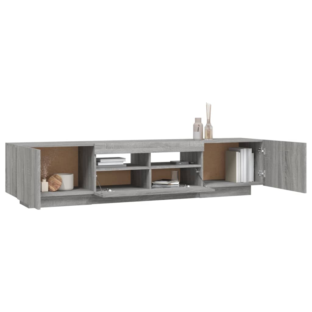 Ensemble de meubles TV avec lumières LED 2 pcs Sonoma gris - XIOS