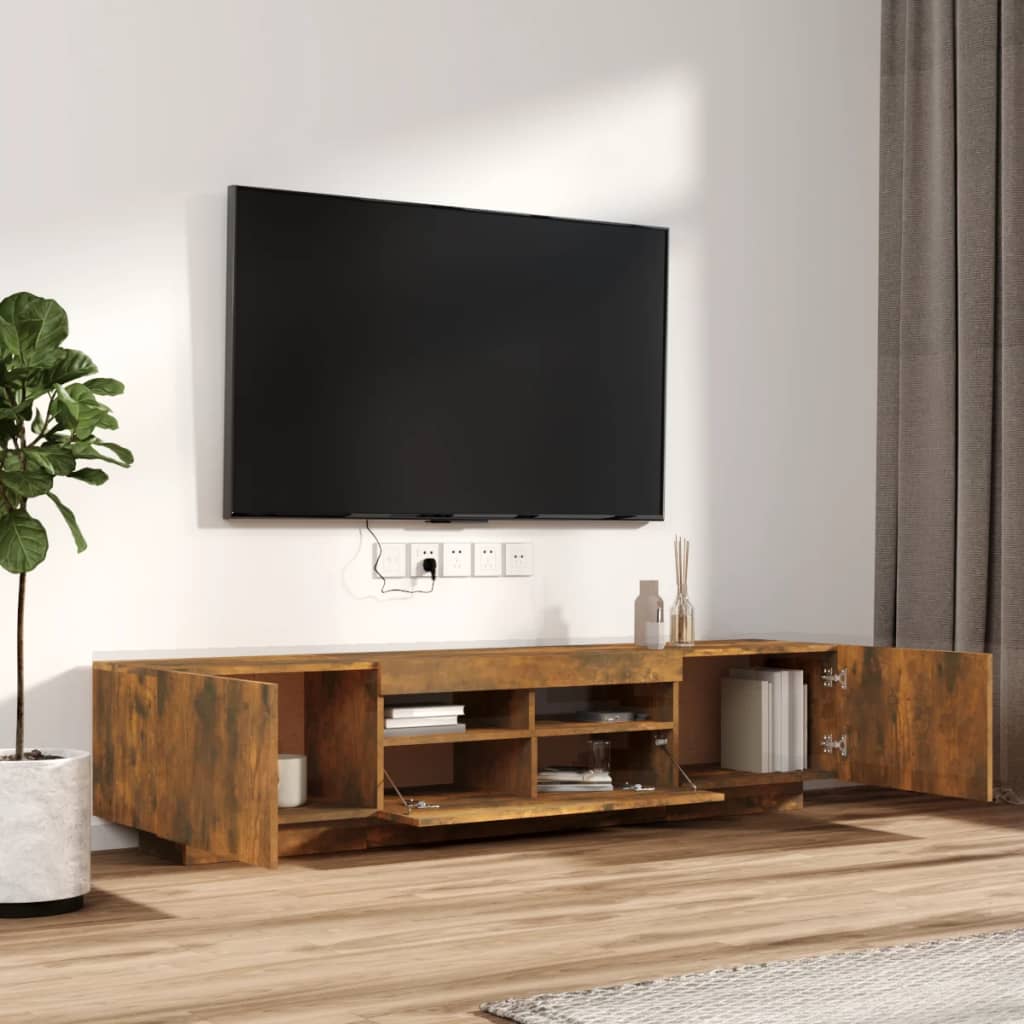 Ensemble de meubles TV avec lumières LED 2 pcs Chêne fumé - XIOS