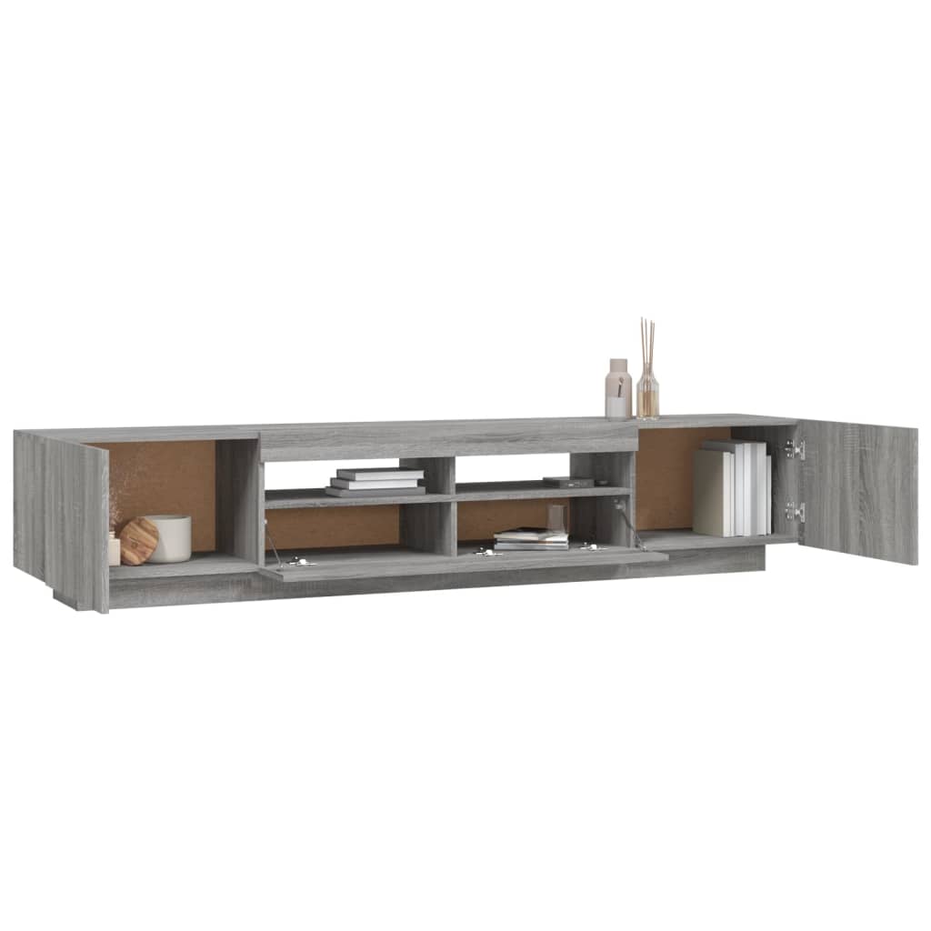 Ensemble de meubles TV avec lumières LED 2 pcs Sonoma gris - XIOS