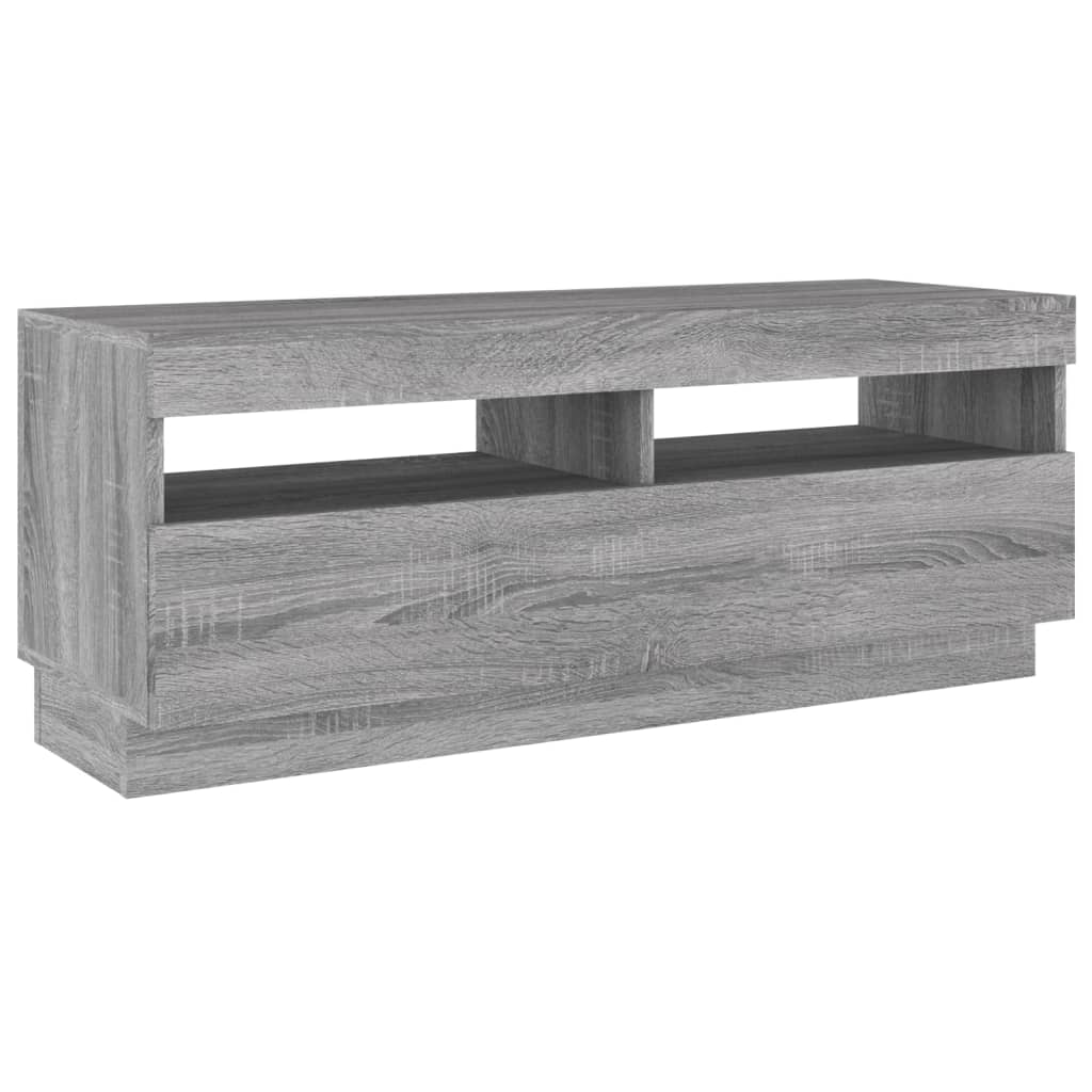 Ensemble de meubles TV avec lumières LED 2 pcs Sonoma gris - XIOS
