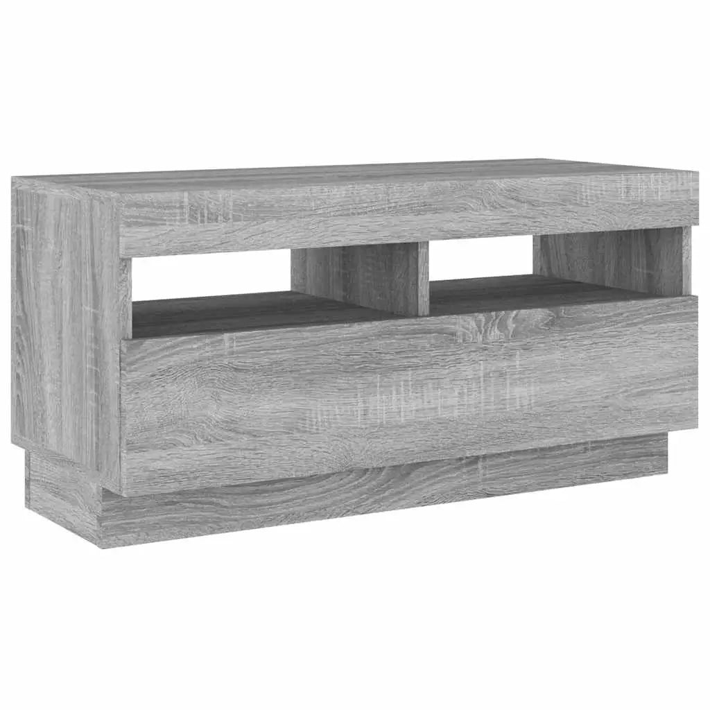 Ensemble de meubles TV avec lumières LED 3 pcs Sonoma gris - XIOS
