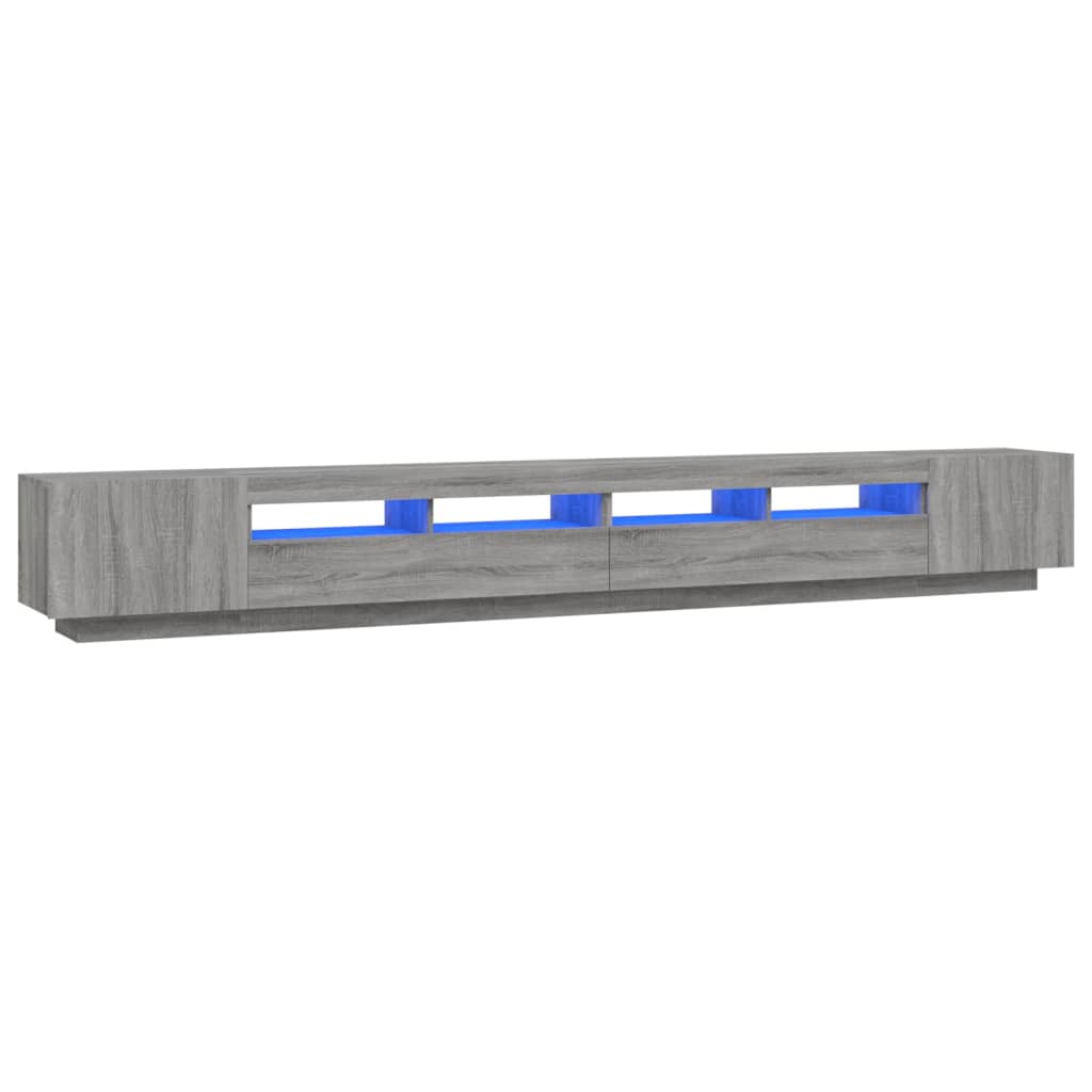 Ensemble de meubles TV avec lumières LED 3 pcs Sonoma gris - XIOS