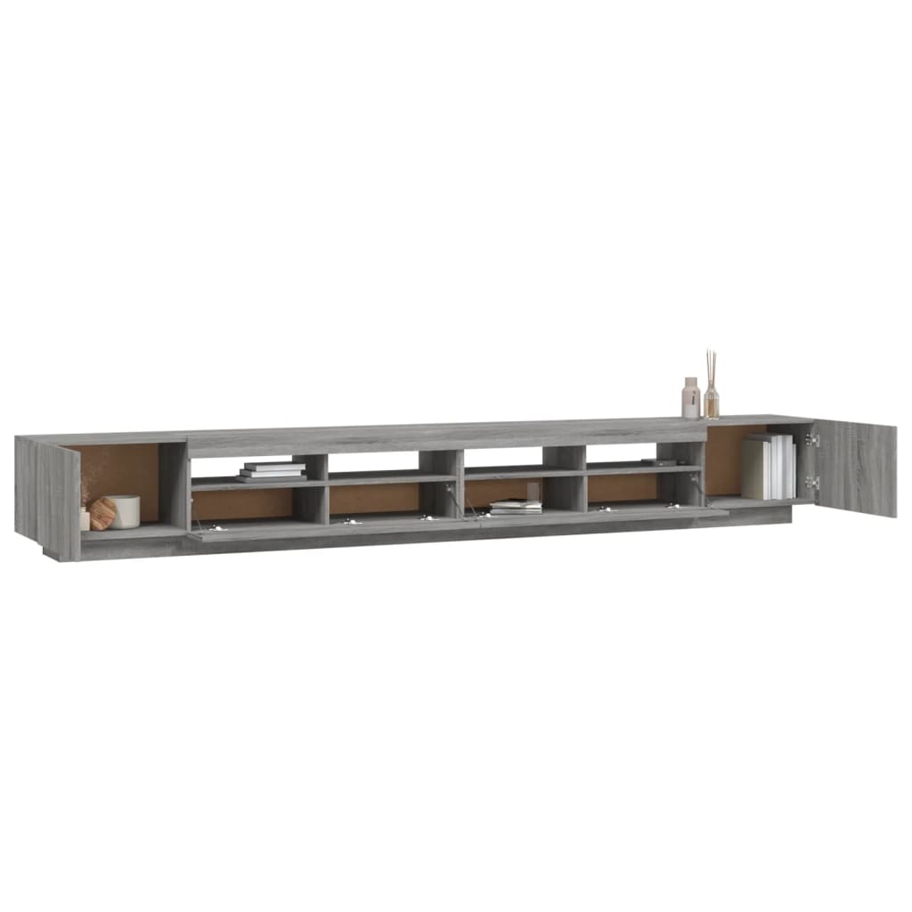 Ensemble de meubles TV avec lumières LED 3 pcs Sonoma gris - XIOS