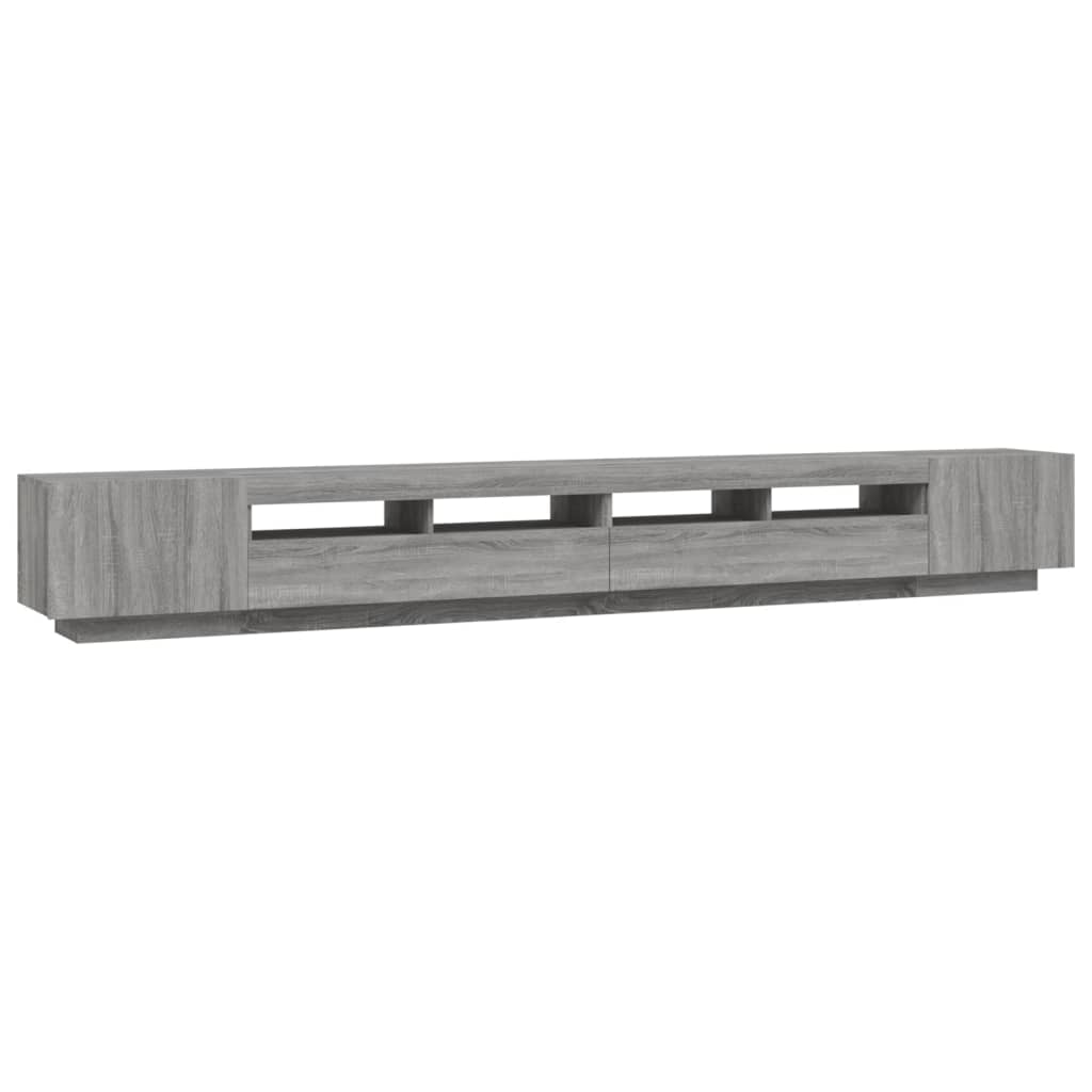Ensemble de meubles TV avec lumières LED 3 pcs Sonoma gris - XIOS