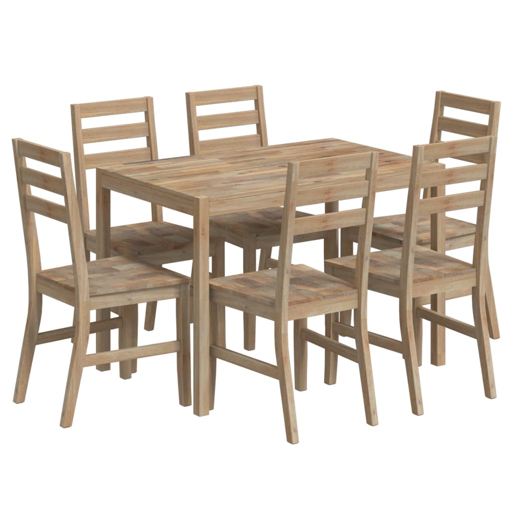 Ensemble à dîner 7 pcs Bois d'acacia solide - XIOS