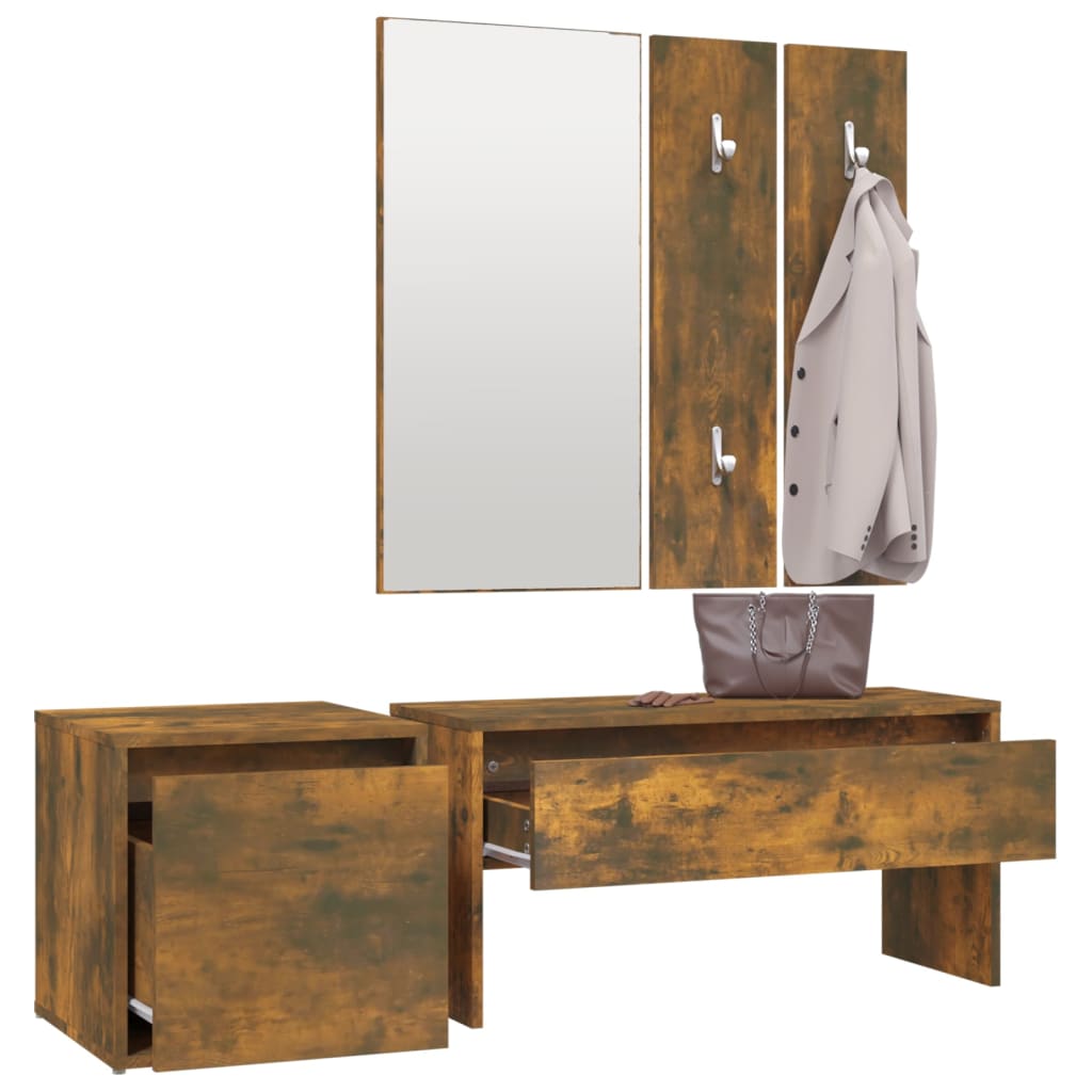 Ensemble de meubles de couloir Chêne fumé Bois d'ingénierie - XIOS