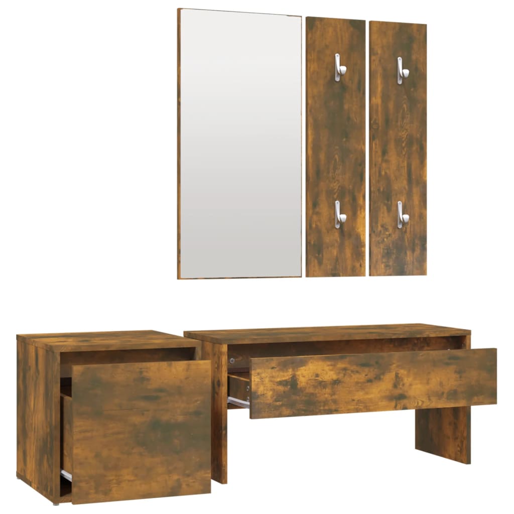 Ensemble de meubles de couloir Chêne fumé Bois d'ingénierie - XIOS