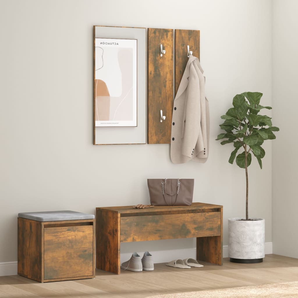 Ensemble de meubles de couloir Chêne fumé Bois d'ingénierie - XIOS