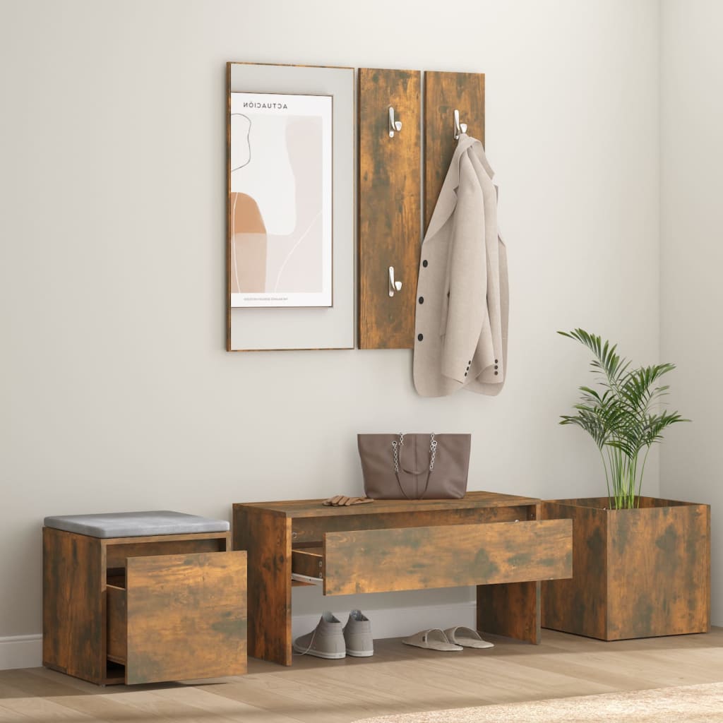Ensemble de meubles de couloir Chêne fumé Bois d'ingénierie - XIOS