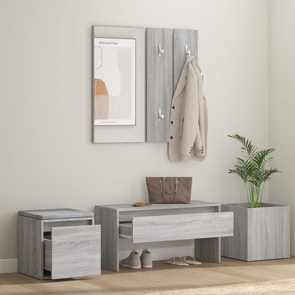 Ensemble de meubles de couloir Sonoma gris Bois d'ingénierie - XIOS