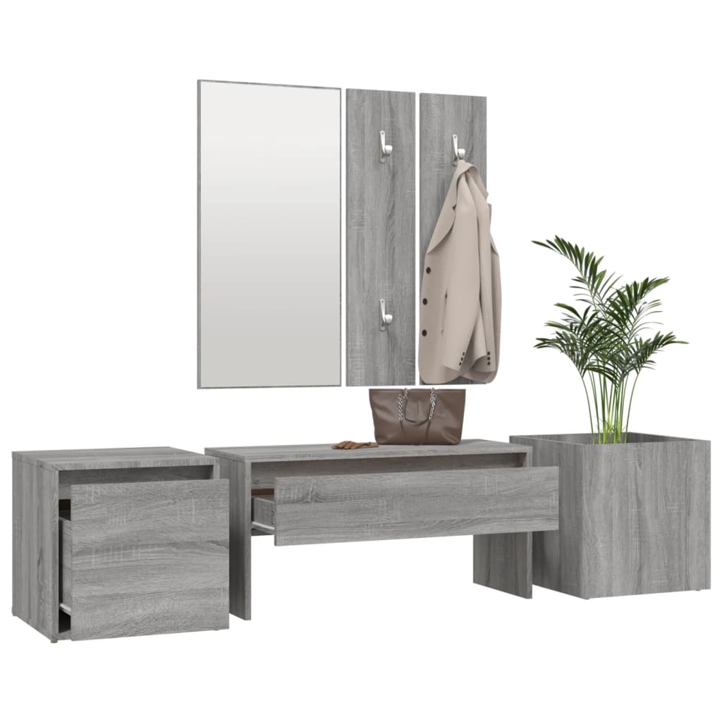 Ensemble de meubles de couloir Sonoma gris Bois d'ingénierie - XIOS