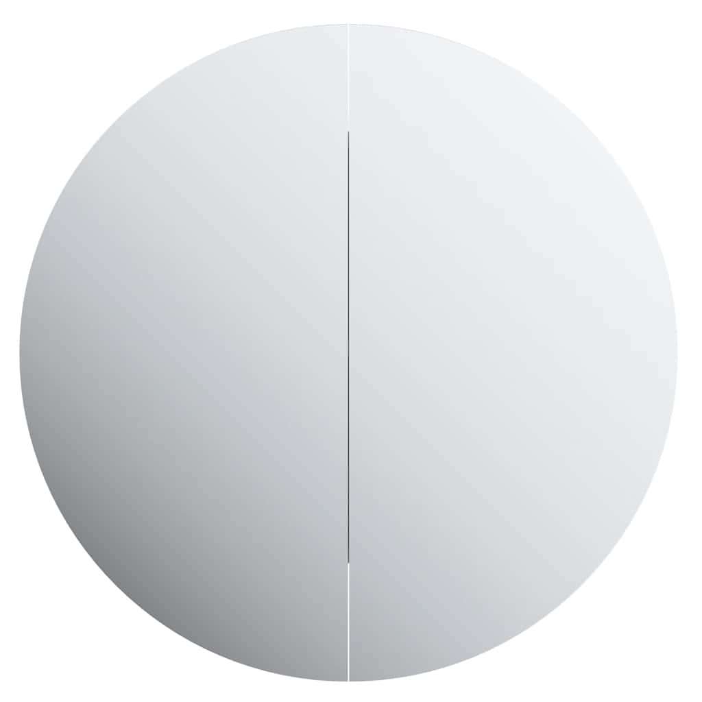 Armoire de salle de bain miroir rond et LED Noir 54x54x17,5 cm - XIOS
