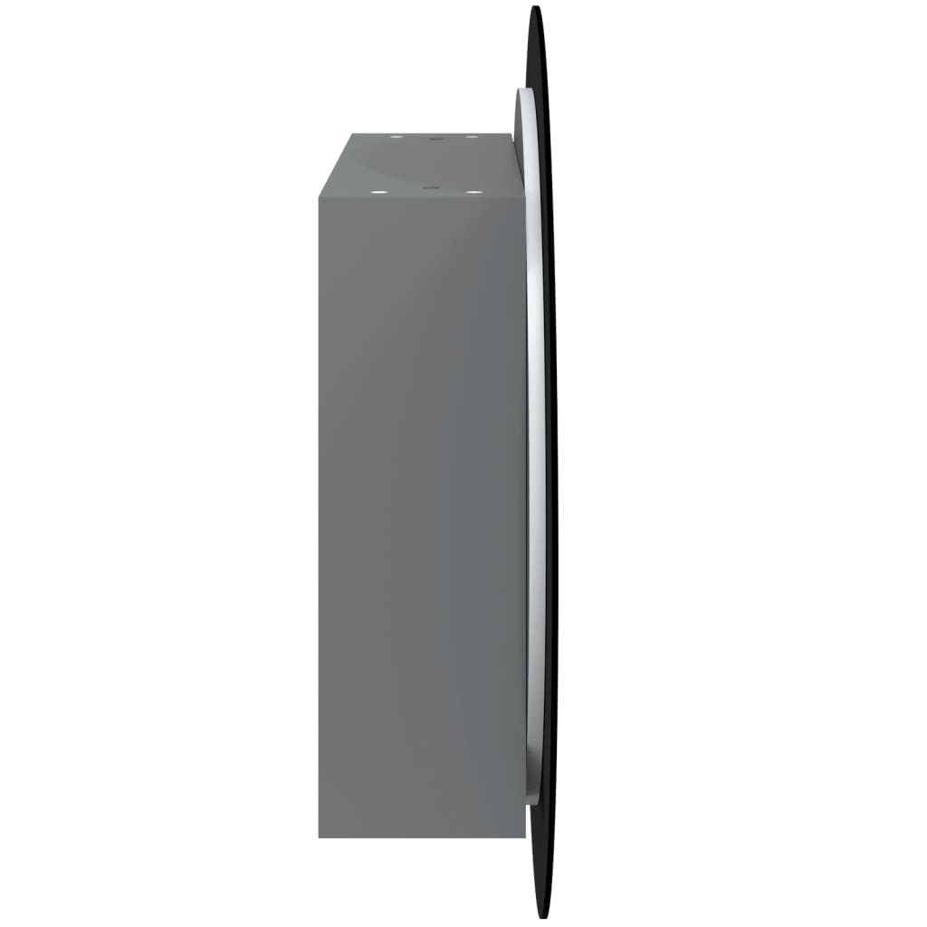 Armoire de salle de bain miroir rond et LED Gris 54x54x17,5 cm - XIOS