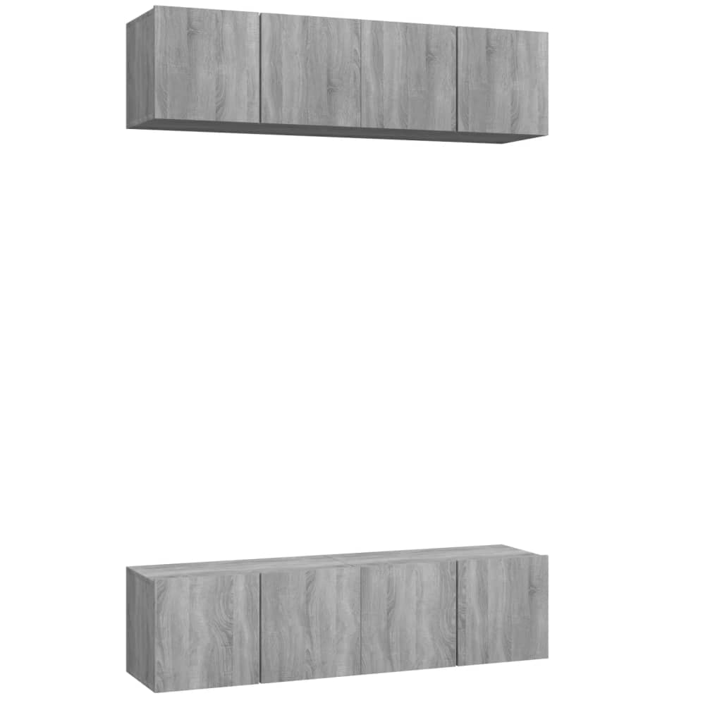 Meubles TV muraux 4pcs Sonoma gris 60x30x30cm Bois d'ingénierie - XIOS