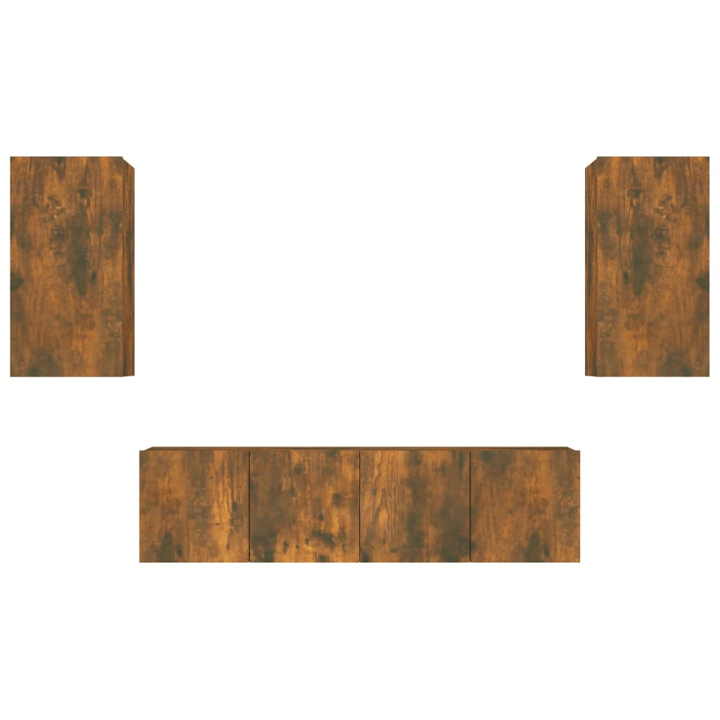 Ensemble de meubles TV 4 pcs Chêne fumé Bois d'ingénierie - XIOS