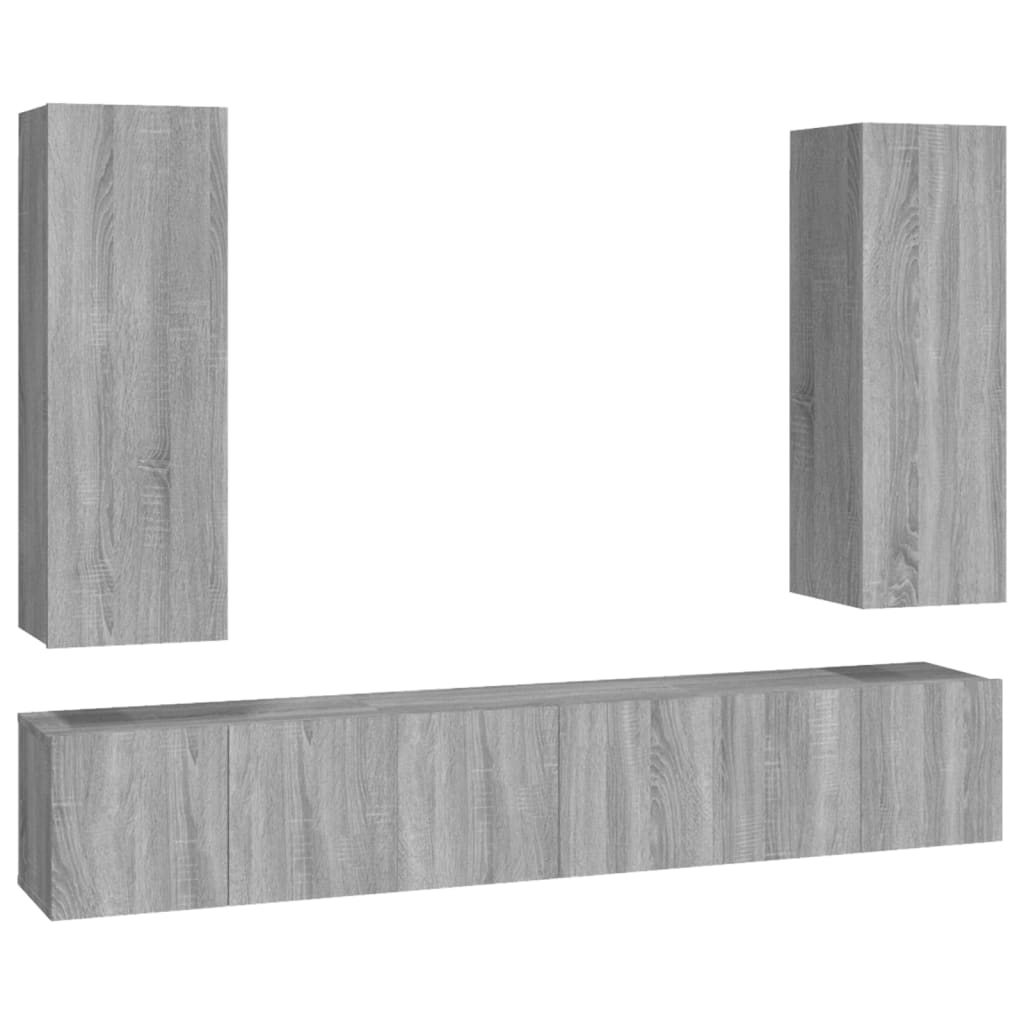 Ensemble de meubles TV 5 pcs Sonoma gris Bois d'ingénierie - XIOS