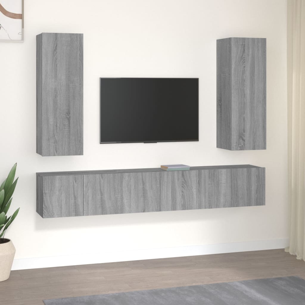 Ensemble de meubles TV 5 pcs Sonoma gris Bois d'ingénierie - XIOS