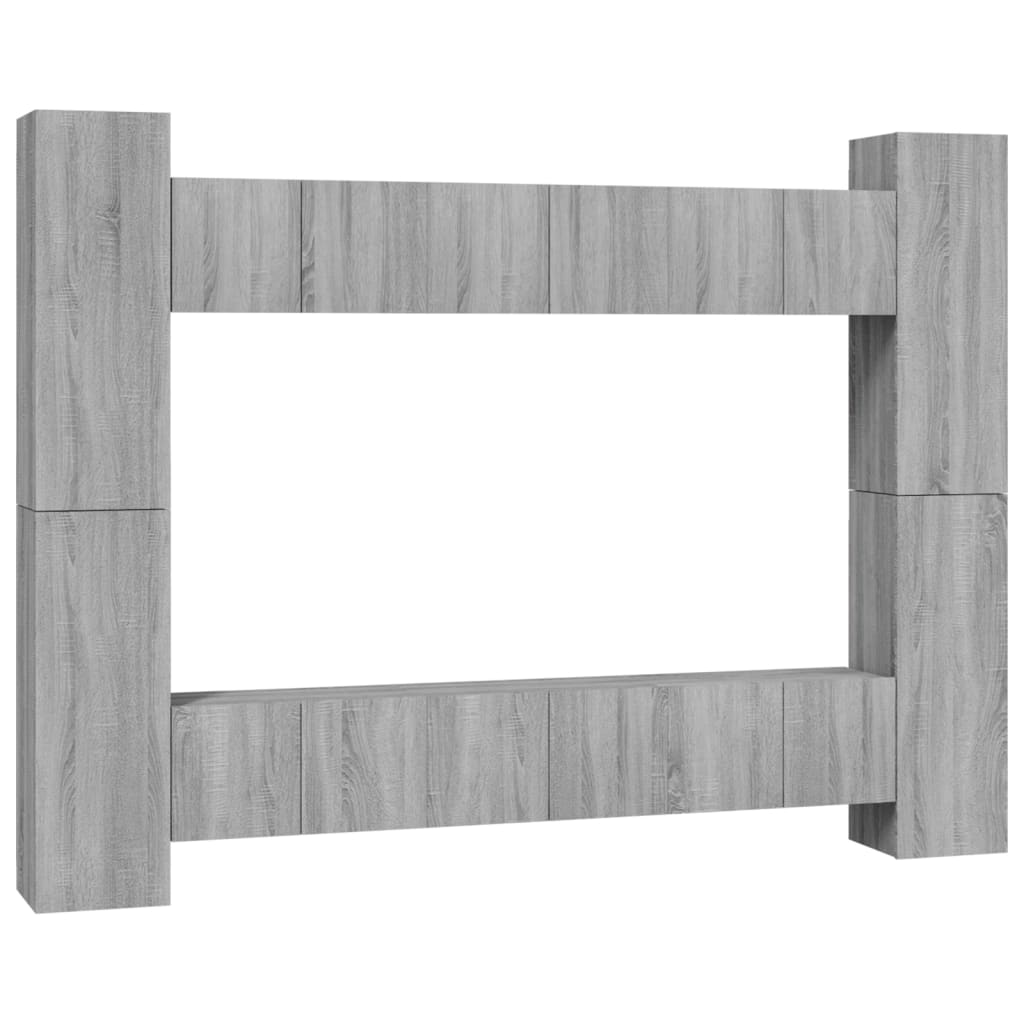 Ensemble de meubles TV 10 pcs Sonoma gris Bois d'ingénierie - XIOS