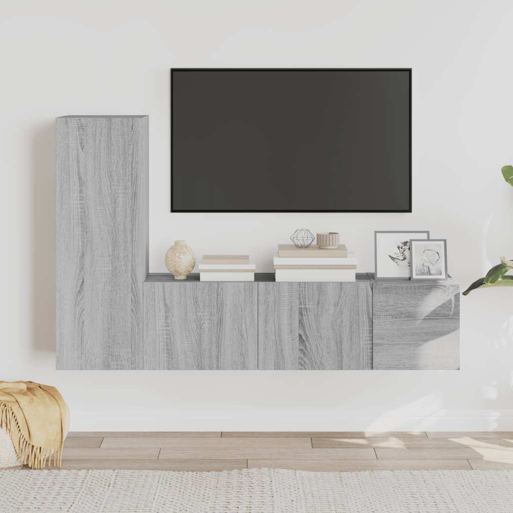 Ensemble de meubles TV 3 pcs Sonoma gris Bois d'ingénierie - XIOS