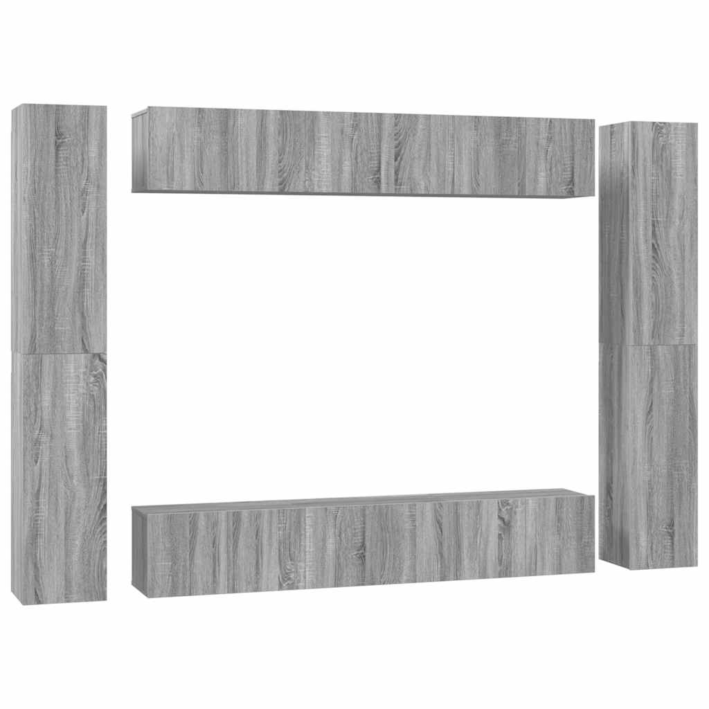 Ensemble de meubles TV 10 pcs Sonoma gris Bois d'ingénierie - XIOS