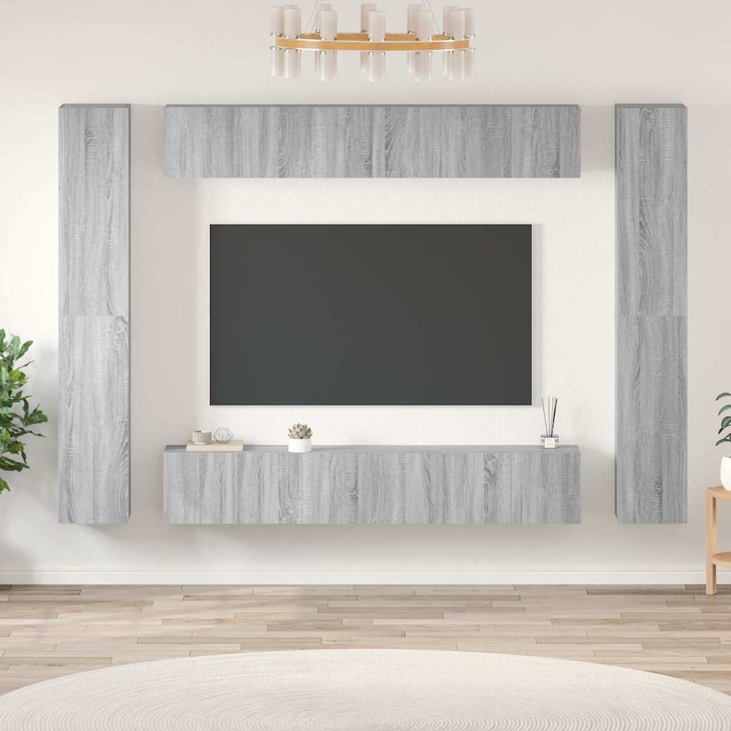 Ensemble de meubles TV 10 pcs Sonoma gris Bois d'ingénierie - XIOS
